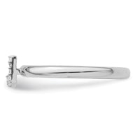 14K White Gold Stackable Diamond Initial J Ring-SK2112JW