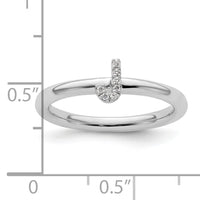 14K White Gold Stackable Diamond Initial J Ring-SK2112JW
