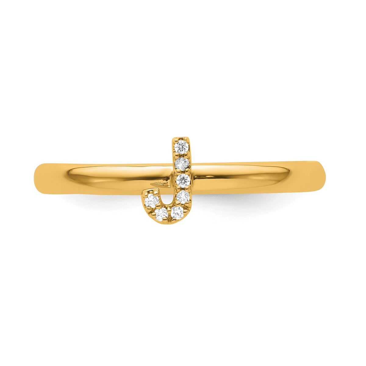 14K Stackable Diamond Initial J Ring-SK2112JY