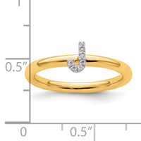 14K Stackable Diamond Initial J Ring-SK2112JY