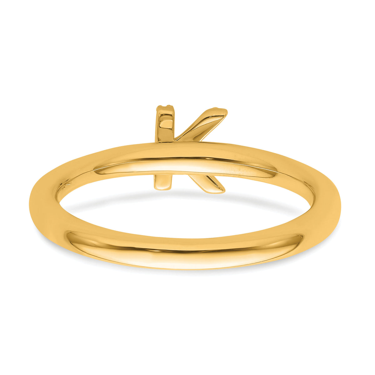 14K Stackable Diamond Initial K Ring-SK2112KY
