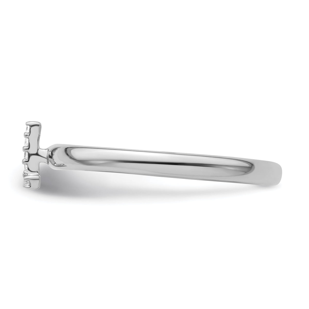 14K White Gold Stackable Diamond Initial L Ring-SK2112LW
