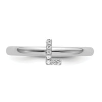 14K White Gold Stackable Diamond Initial L Ring-SK2112LW