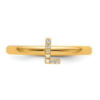 14K Stackable Diamond Initial L Ring-SK2112LY