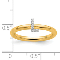 14K Stackable Diamond Initial L Ring-SK2112LY