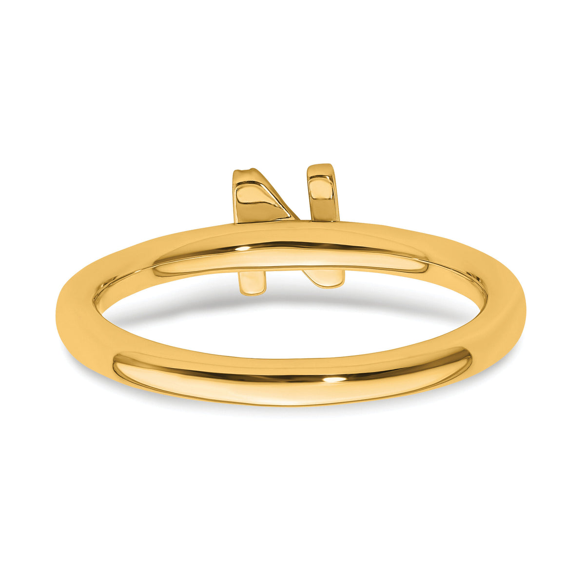 14K Stackable Diamond Initial N Ring-SK2112NY