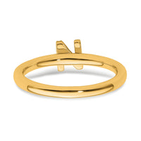 14K Stackable Diamond Initial N Ring-SK2112NY