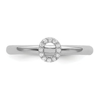 14K White Gold Stackable Diamond Initial O Ring-SK2112OW