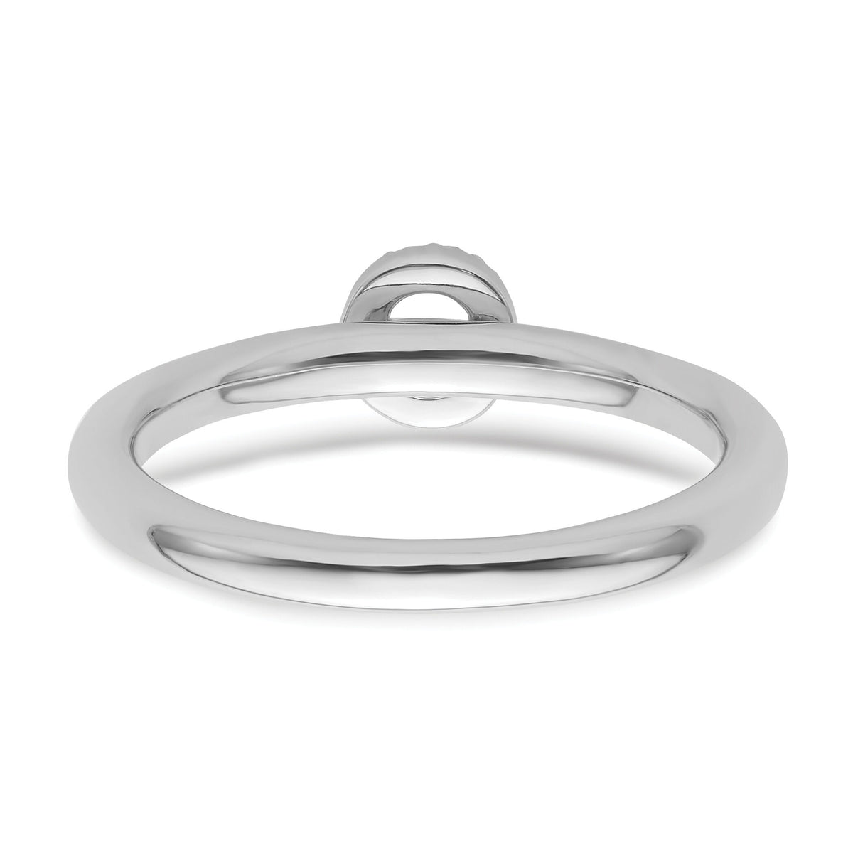 14K White Gold Stackable Diamond Initial O Ring-SK2112OW