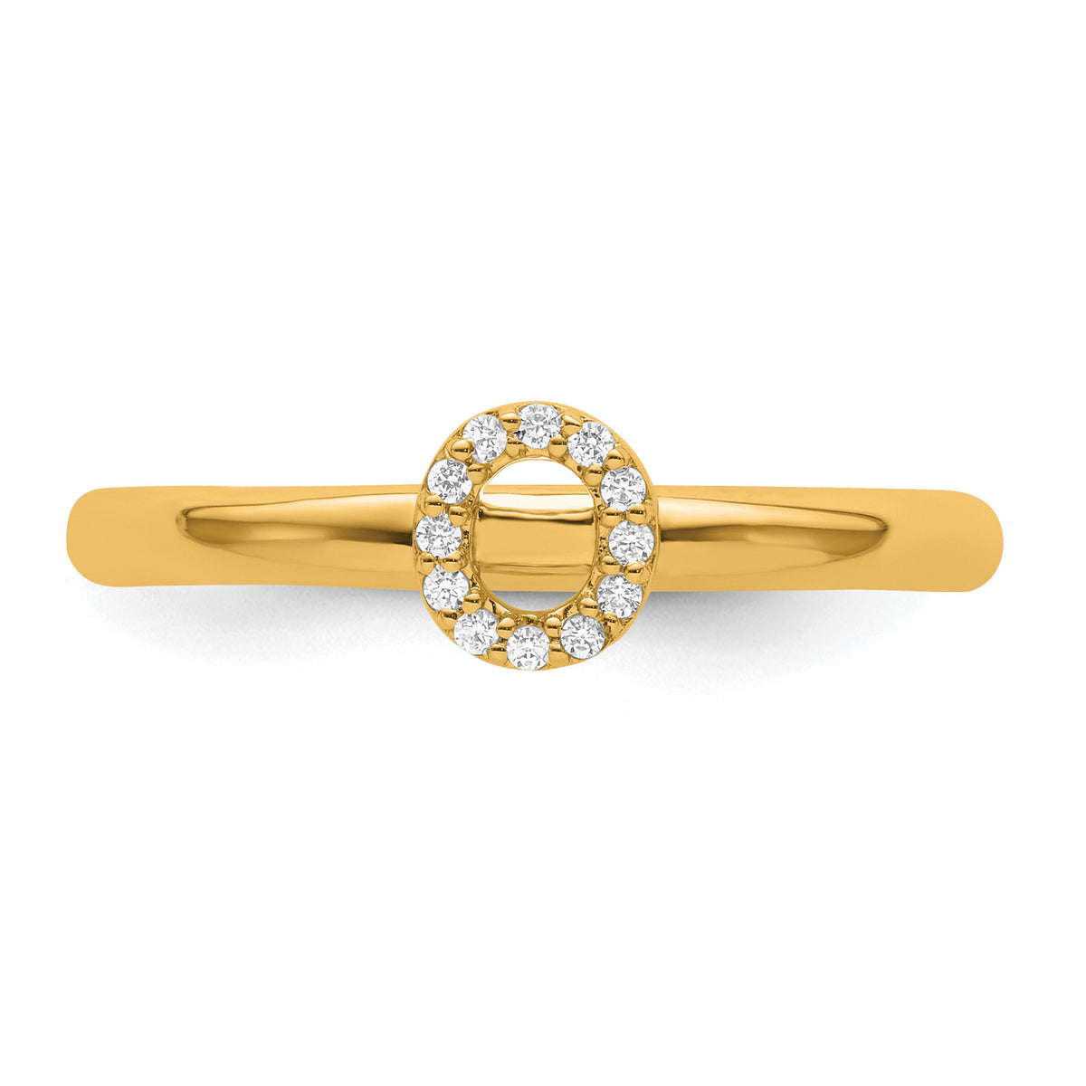 14K Stackable Diamond Initial O Ring-SK2112OY