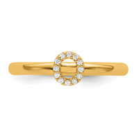 14K Stackable Diamond Initial O Ring-SK2112OY