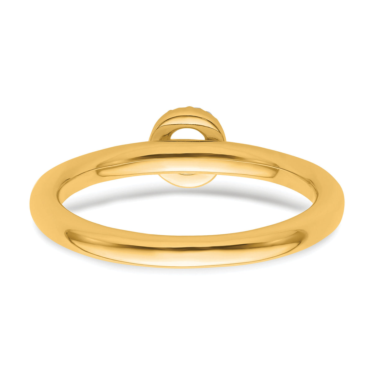 14K Stackable Diamond Initial O Ring-SK2112OY