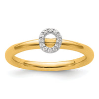 14K Stackable Diamond Initial O Ring-SK2112OY