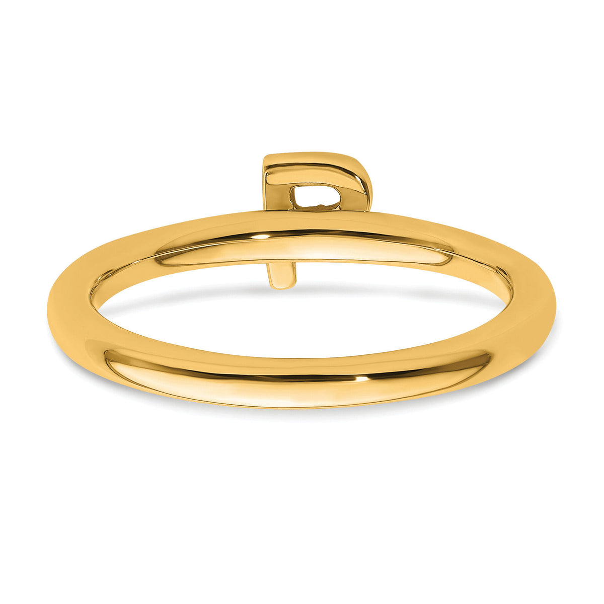 14K Stackable Diamond Initial P Ring-SK2112PY