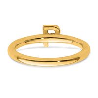 14K Stackable Diamond Initial P Ring-SK2112PY