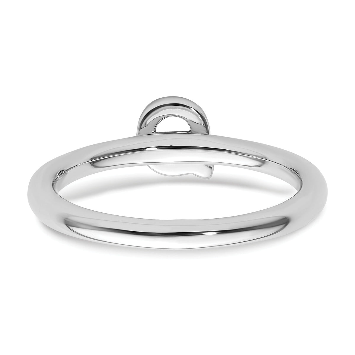 14K White Gold Stackable Diamond Initial Q Ring-SK2112QW