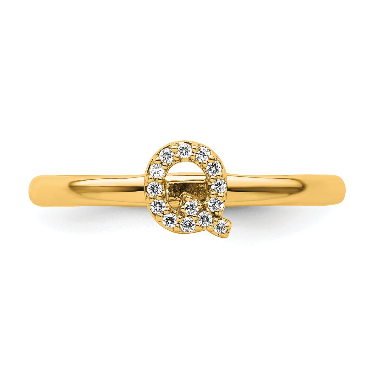 14K Stackable Diamond Initial Q Ring-SK2112QY