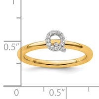 14K Stackable Diamond Initial Q Ring-SK2112QY
