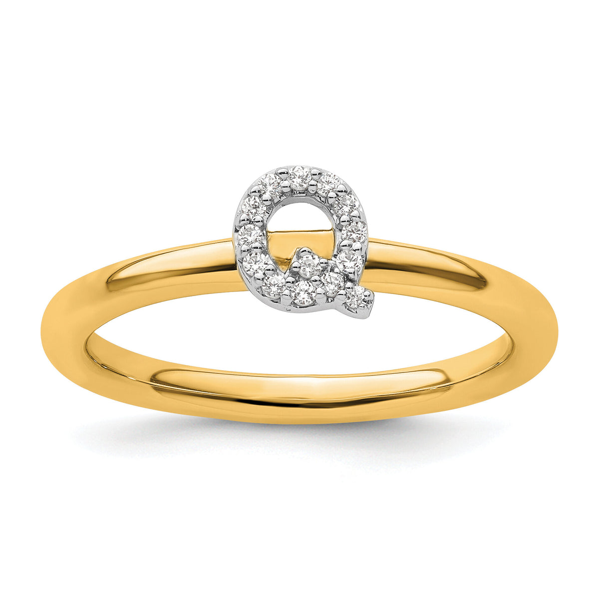 14K Stackable Diamond Initial Q Ring-SK2112QY
