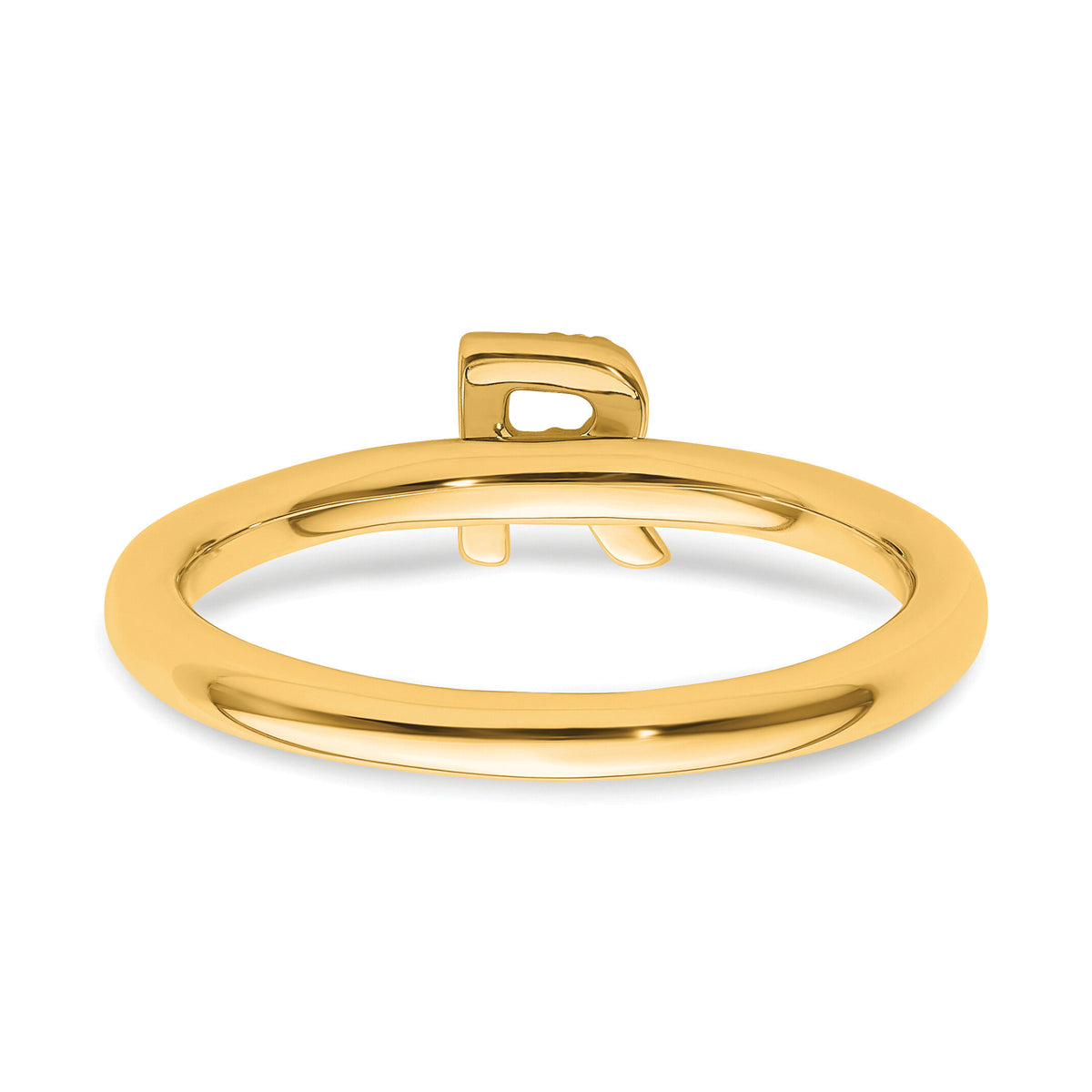 14K Stackable Diamond Initial R Ring-SK2112RY