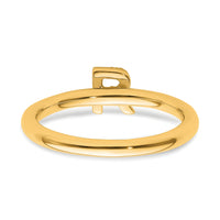 14K Stackable Diamond Initial R Ring-SK2112RY