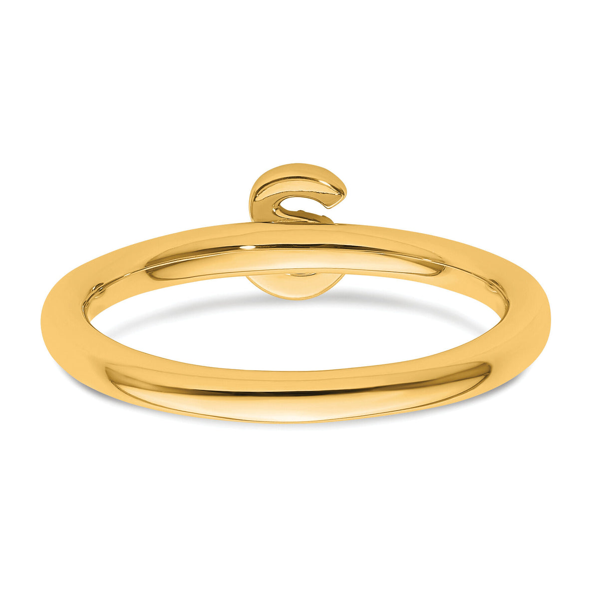 14K Stackable Diamond Initial S Ring-SK2112SY