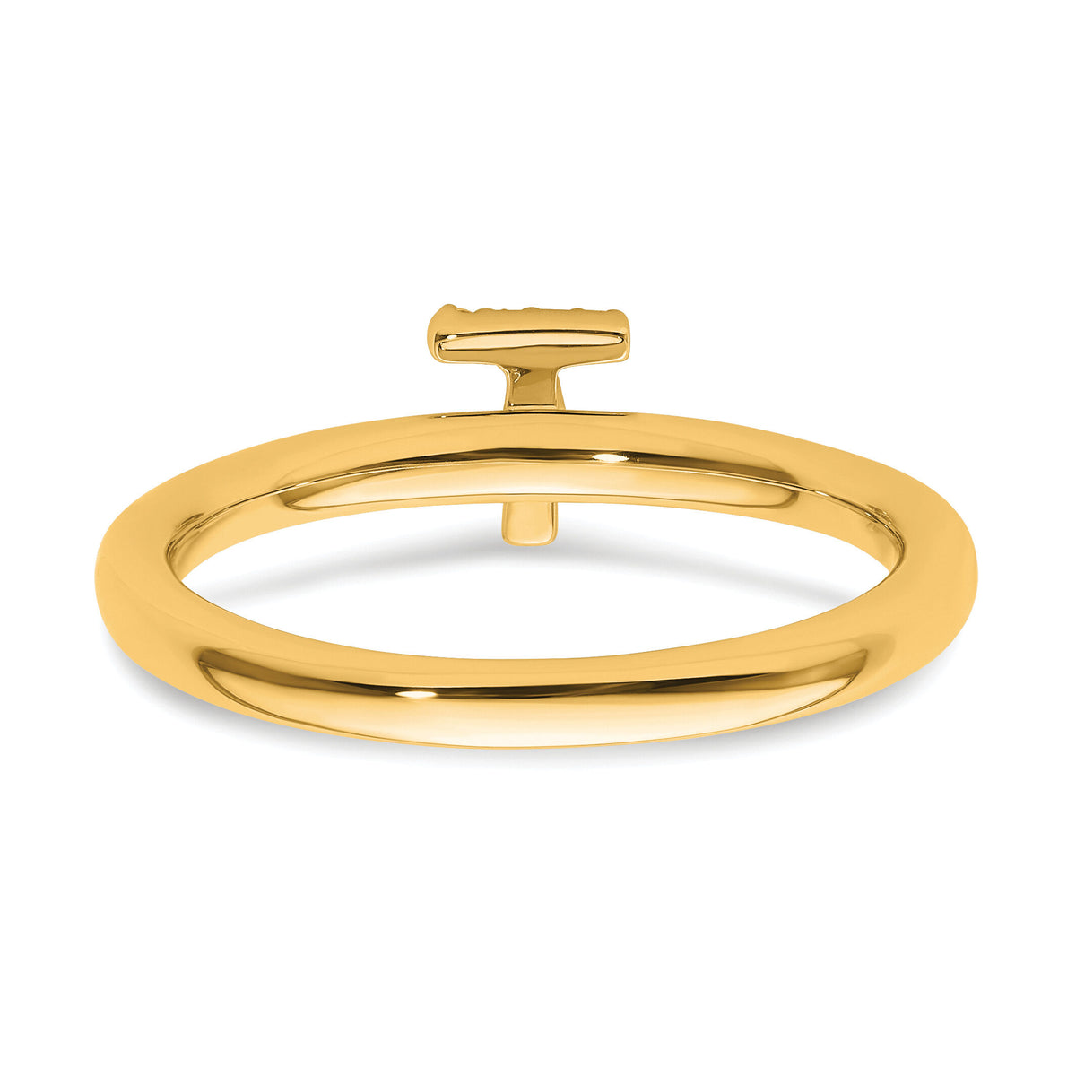 14K Stackable Diamond Initial T Ring-SK2112TY
