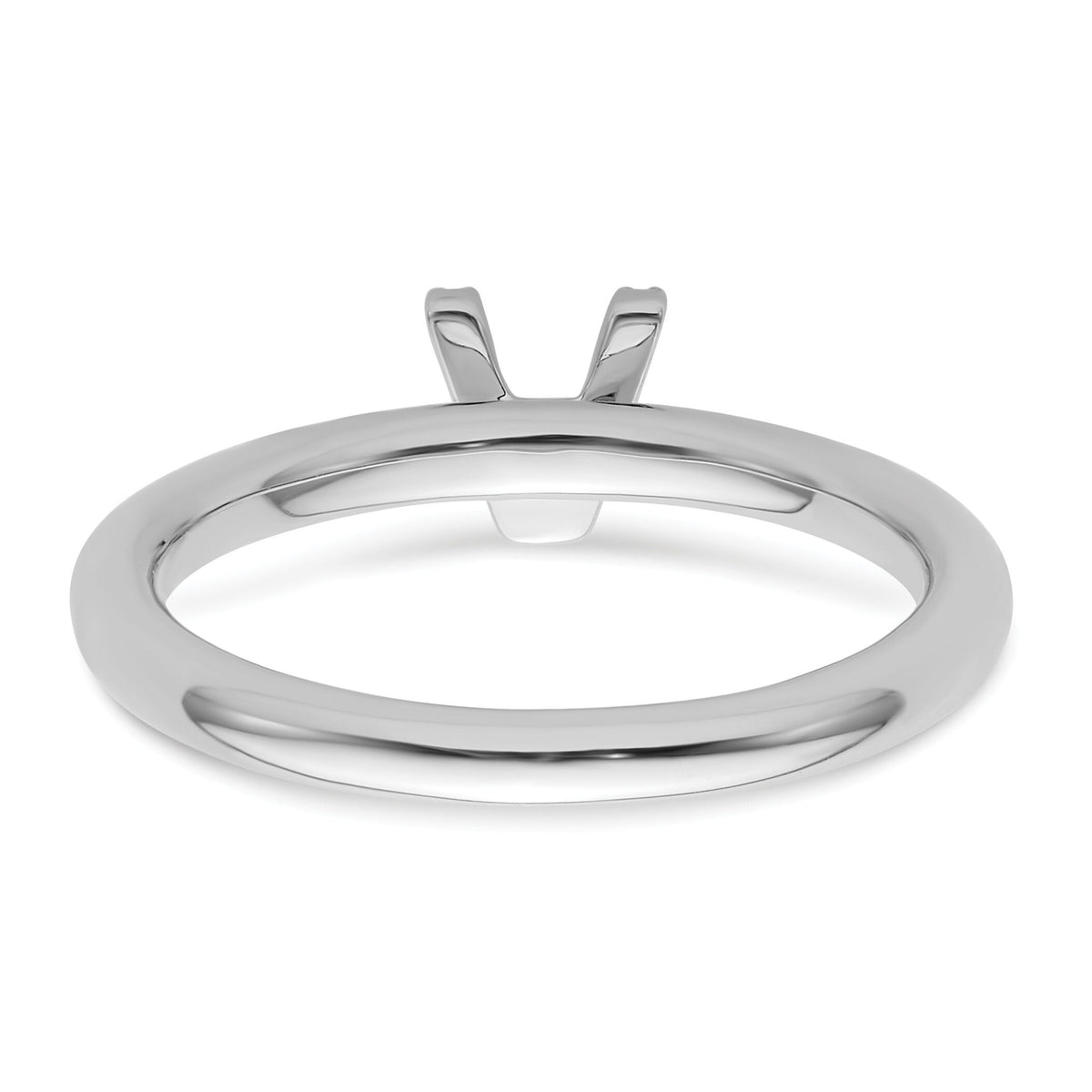 14K White Gold Stackable Diamond Initial V Ring-SK2112VW