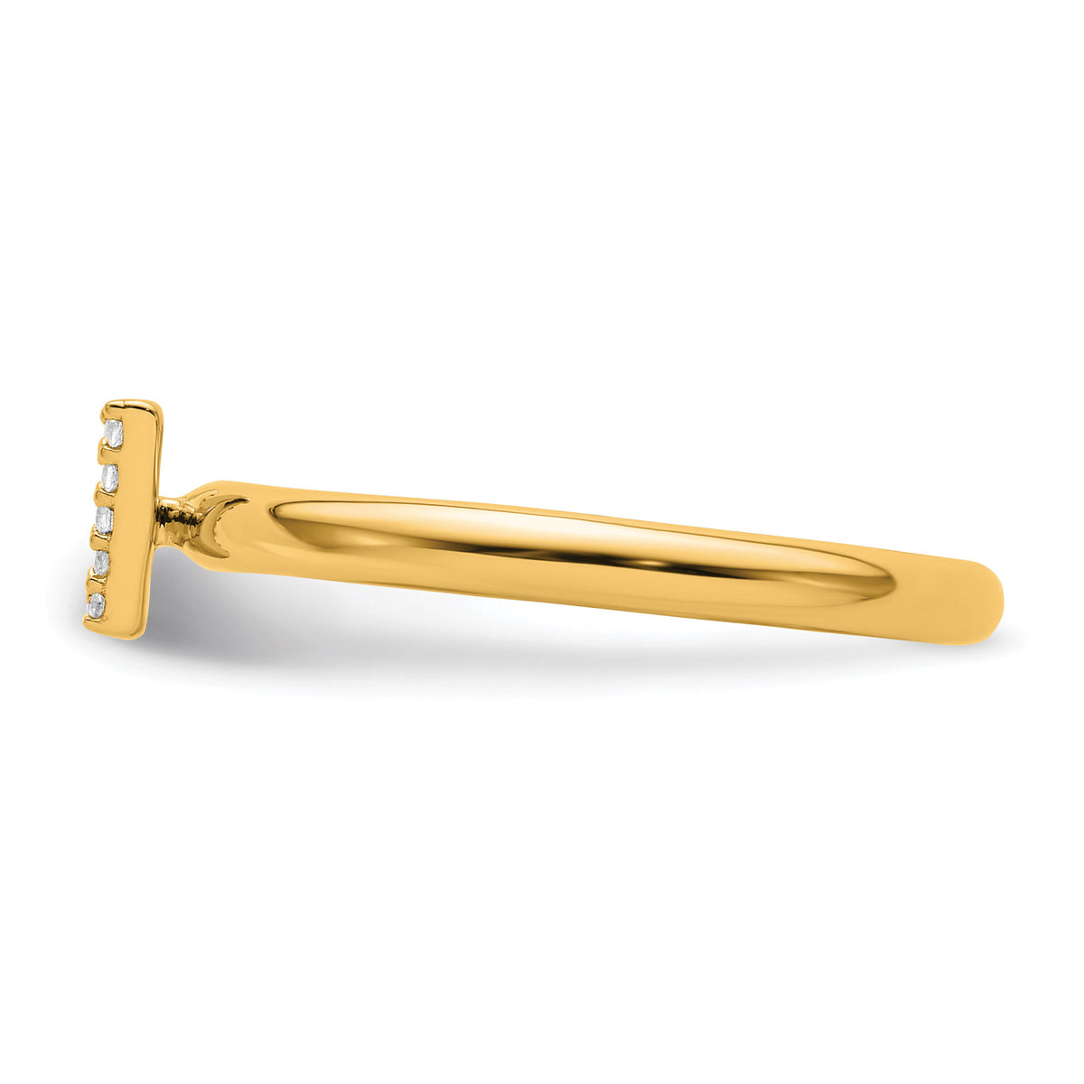14K Stackable Diamond Initial V Ring-SK2112VY