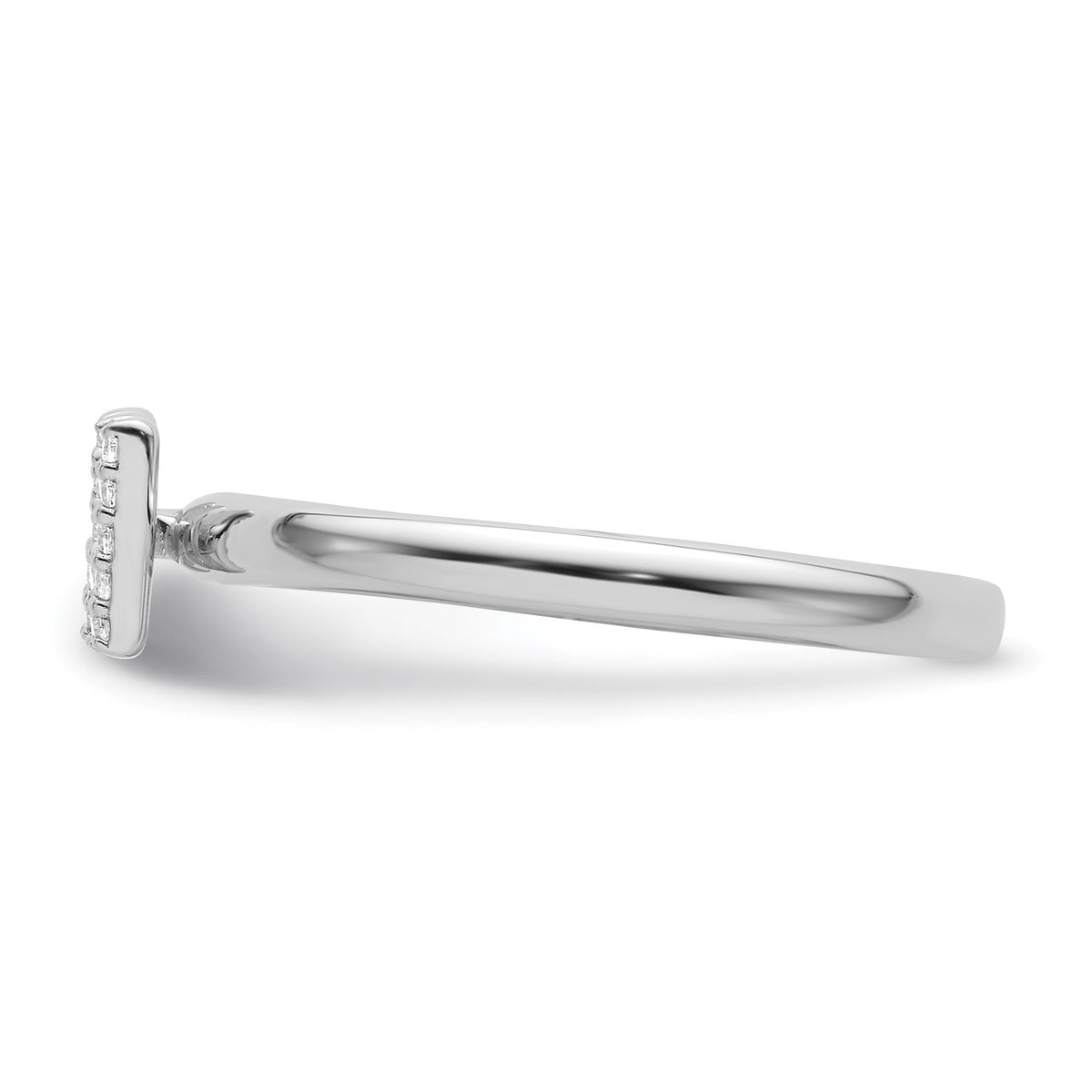 14K White Gold Stackable Diamond Initial W Ring-SK2112WW