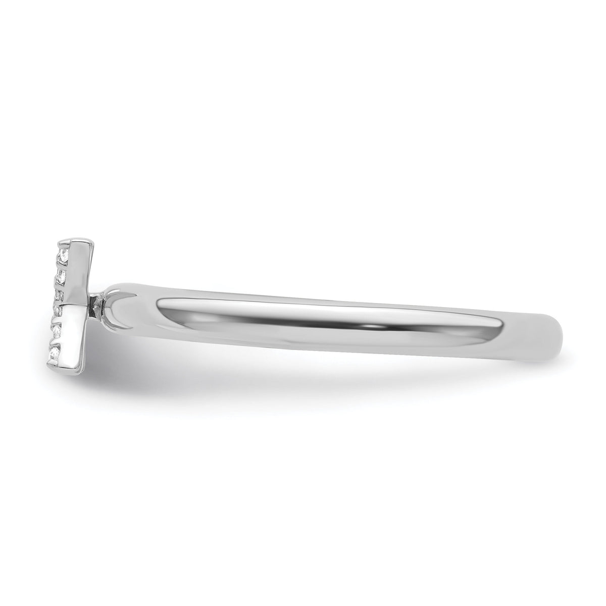 14K White Gold Stackable Diamond Initial X Ring-SK2112XW