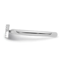 14K White Gold Stackable Diamond Initial X Ring-SK2112XW