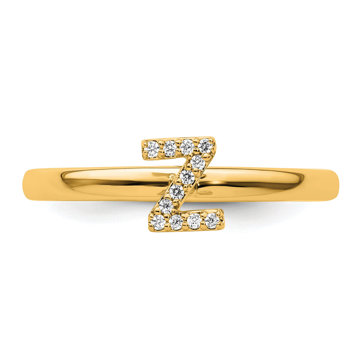 14K Stackable Diamond Initial Z Ring-SK2112ZY