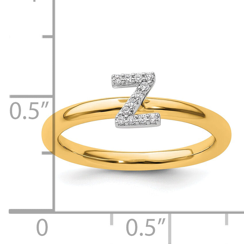 14K Stackable Diamond Initial Z Ring-SK2112ZY