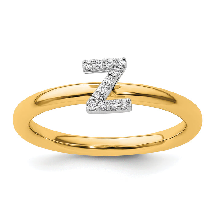 14K Stackable Diamond Initial Z Ring-SK2112ZY