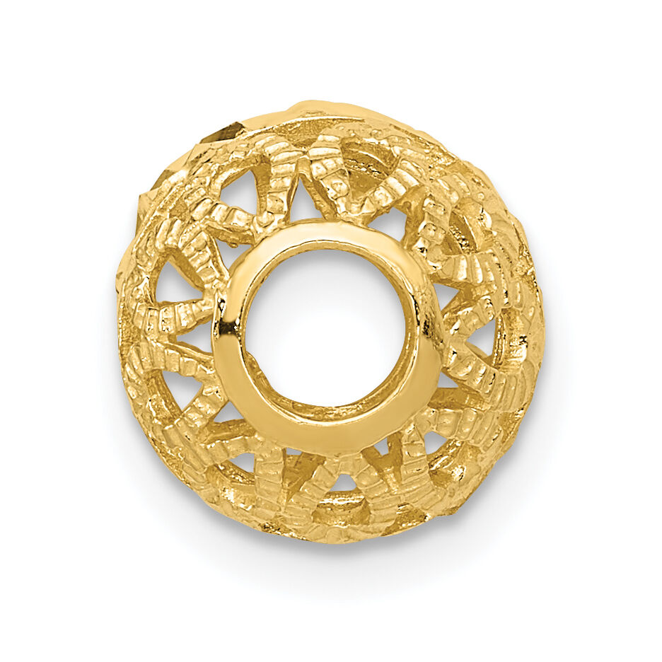 14k Diamond-cut Gold Ball Chain Slide-SL135