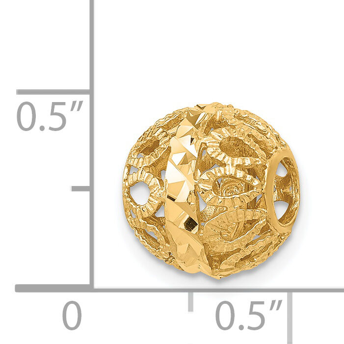 14k Diamond-cut Gold Ball Chain Slide-SL135