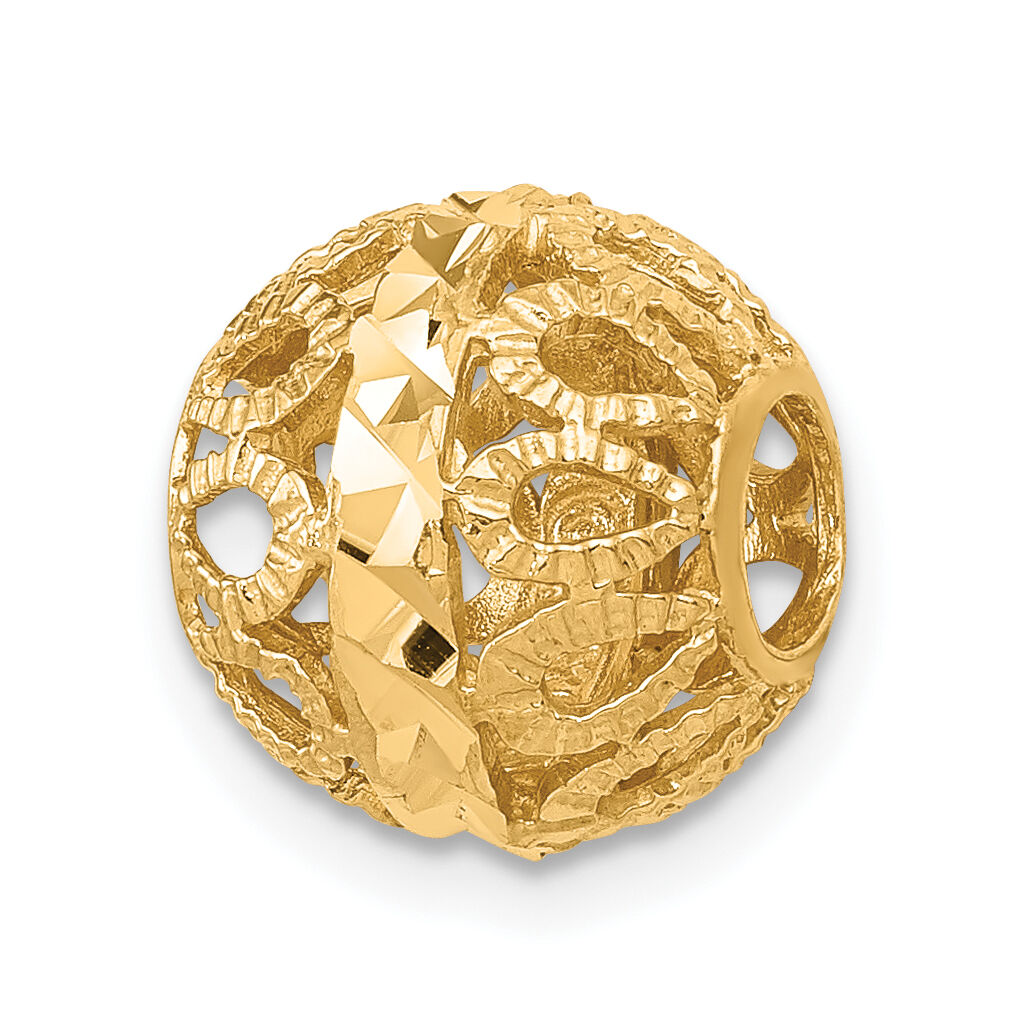 14k Diamond-cut Gold Ball Chain Slide-SL135