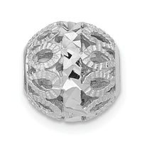 14k White Gold Diamond-cut Filigree Ball Chain Slide-SL136