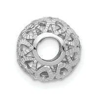 14k White Gold Diamond-cut Filigree Ball Chain Slide-SL136