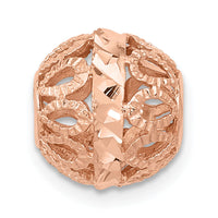 14k Rose Gold Diamond-cut Filigree Ball Chain Slide-SL143