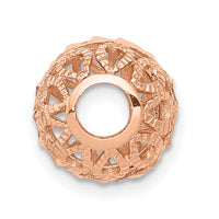 14k Rose Gold Diamond-cut Filigree Ball Chain Slide-SL143