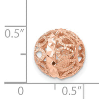 14k Rose Gold Diamond-cut Filigree Ball Chain Slide-SL143