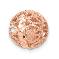 14k Rose Gold Diamond-cut Filigree Ball Chain Slide-SL143