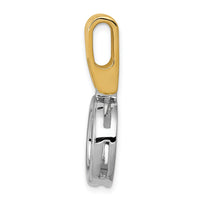 14k Two-tone Fits up to 3mm, 6mm Reversible Omega Slide-SL249