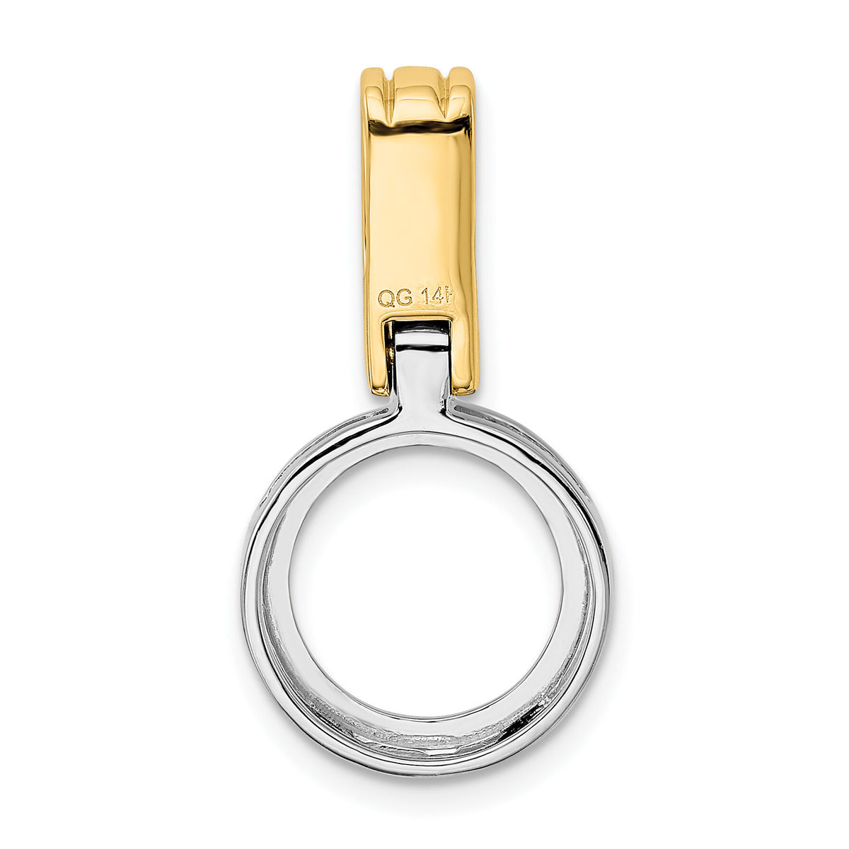 14k Two-tone Fits up to 3mm, 6mm Reversible Omega Slide-SL249