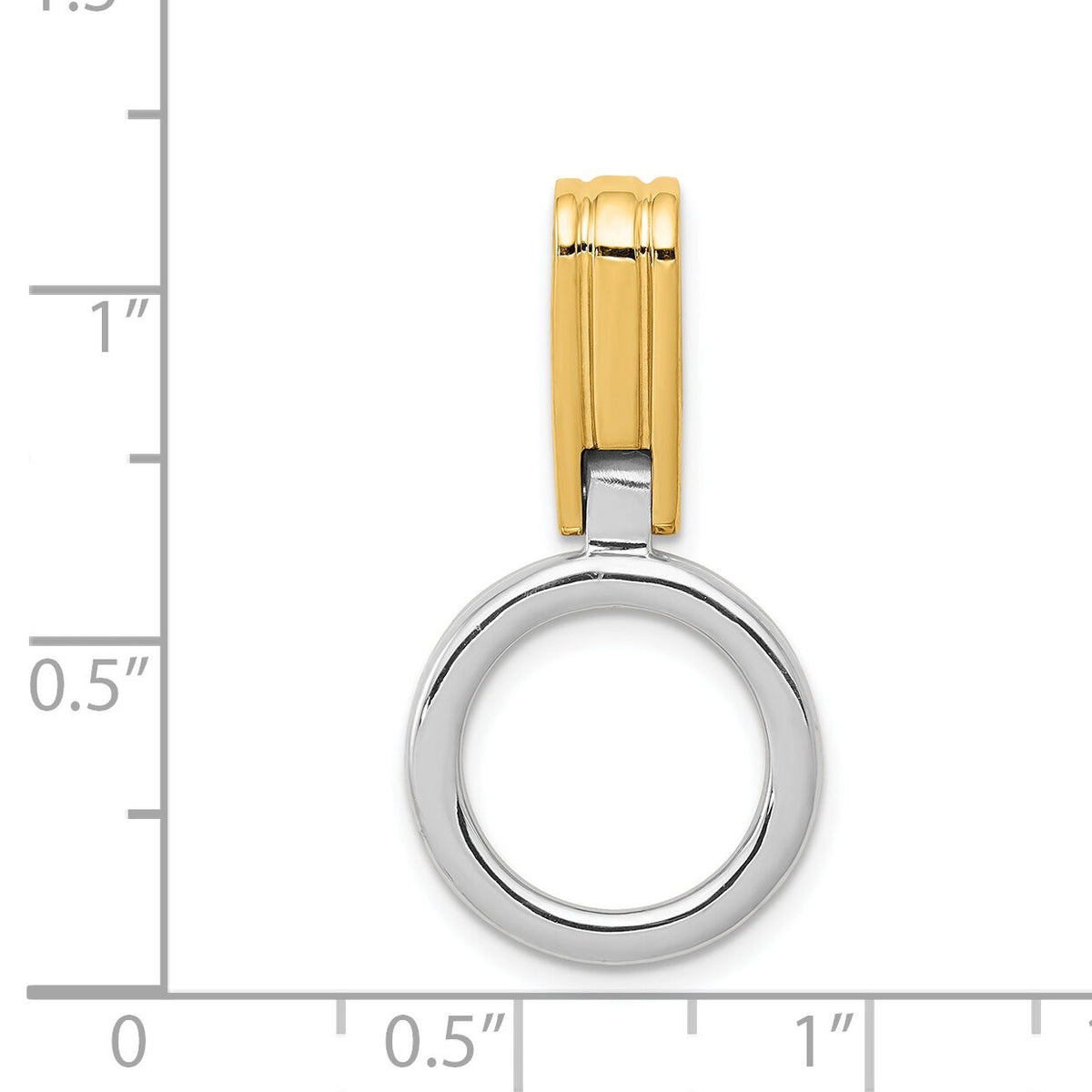 14k Two-tone Fits up to 3mm, 6mm Reversible Omega Slide-SL249