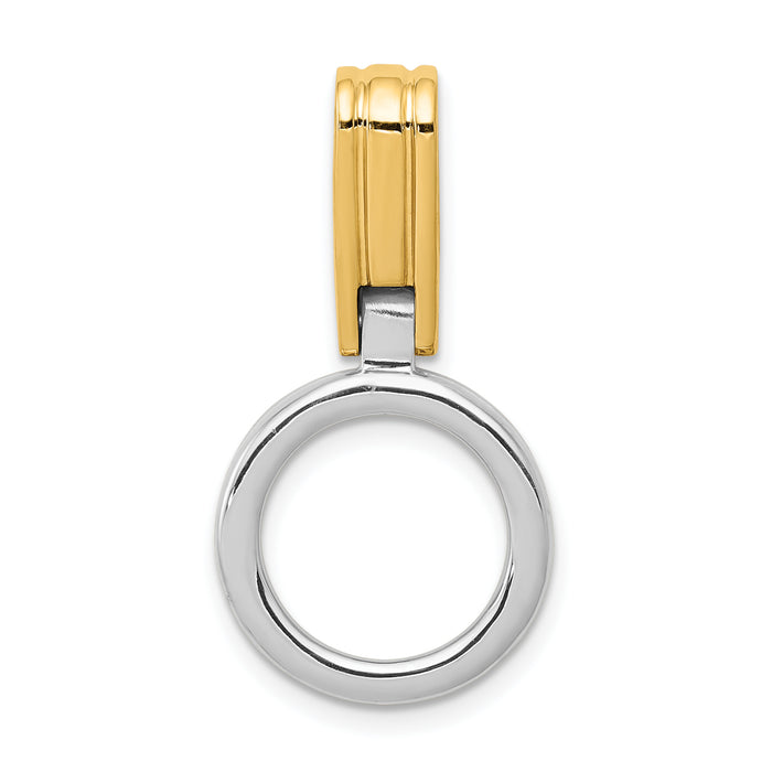 14k Two-tone Fits up to 3mm, 6mm Reversible Omega Slide-SL249