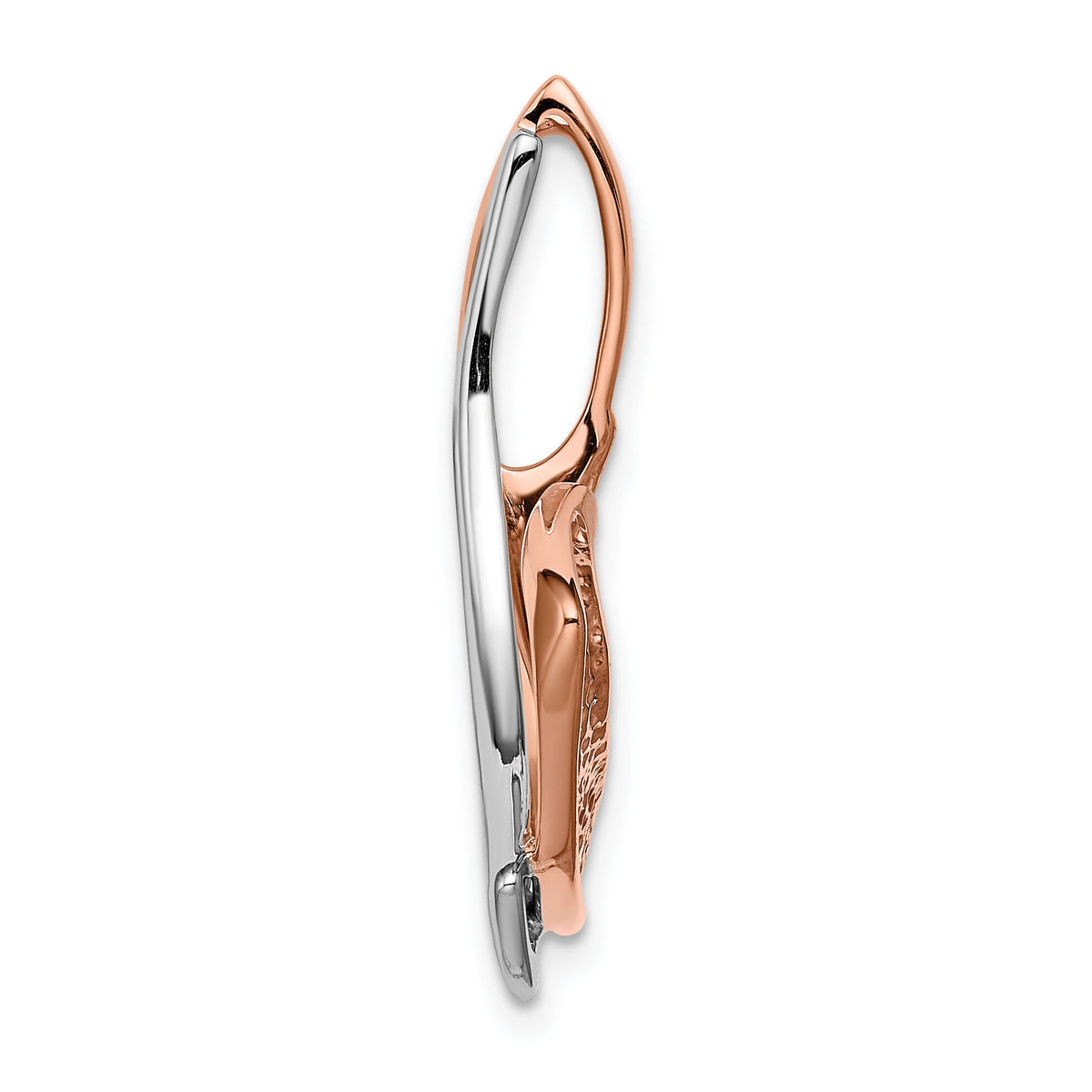 14K W & Rose Omega Slide W/Peg Fits up to 2mm, 6mm Reversible-SL481
