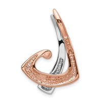 14K W & Rose Omega Slide W/Peg Fits up to 2mm, 6mm Reversible-SL481